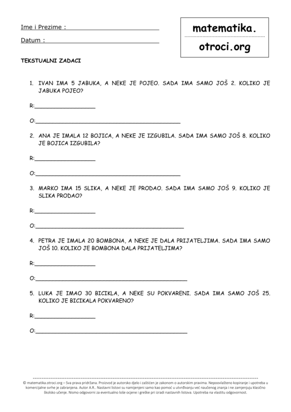 2. Razred - matematika